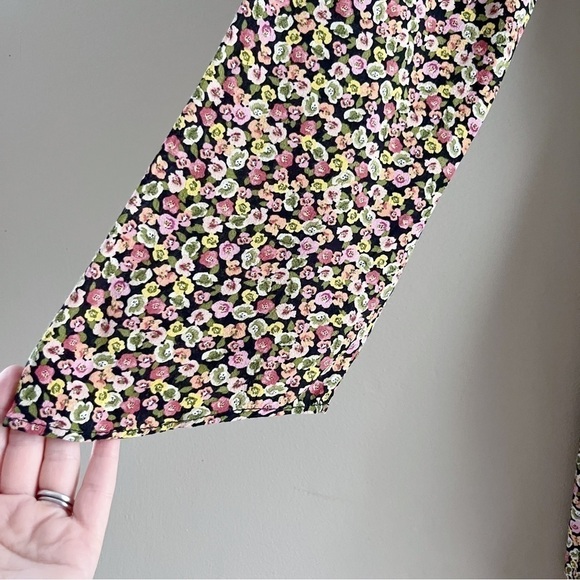 Zara Floral Mini‎ Shirt Dress Long Sleeves Pink Green Black Yellow, Size XS - Picture 8 of 11
